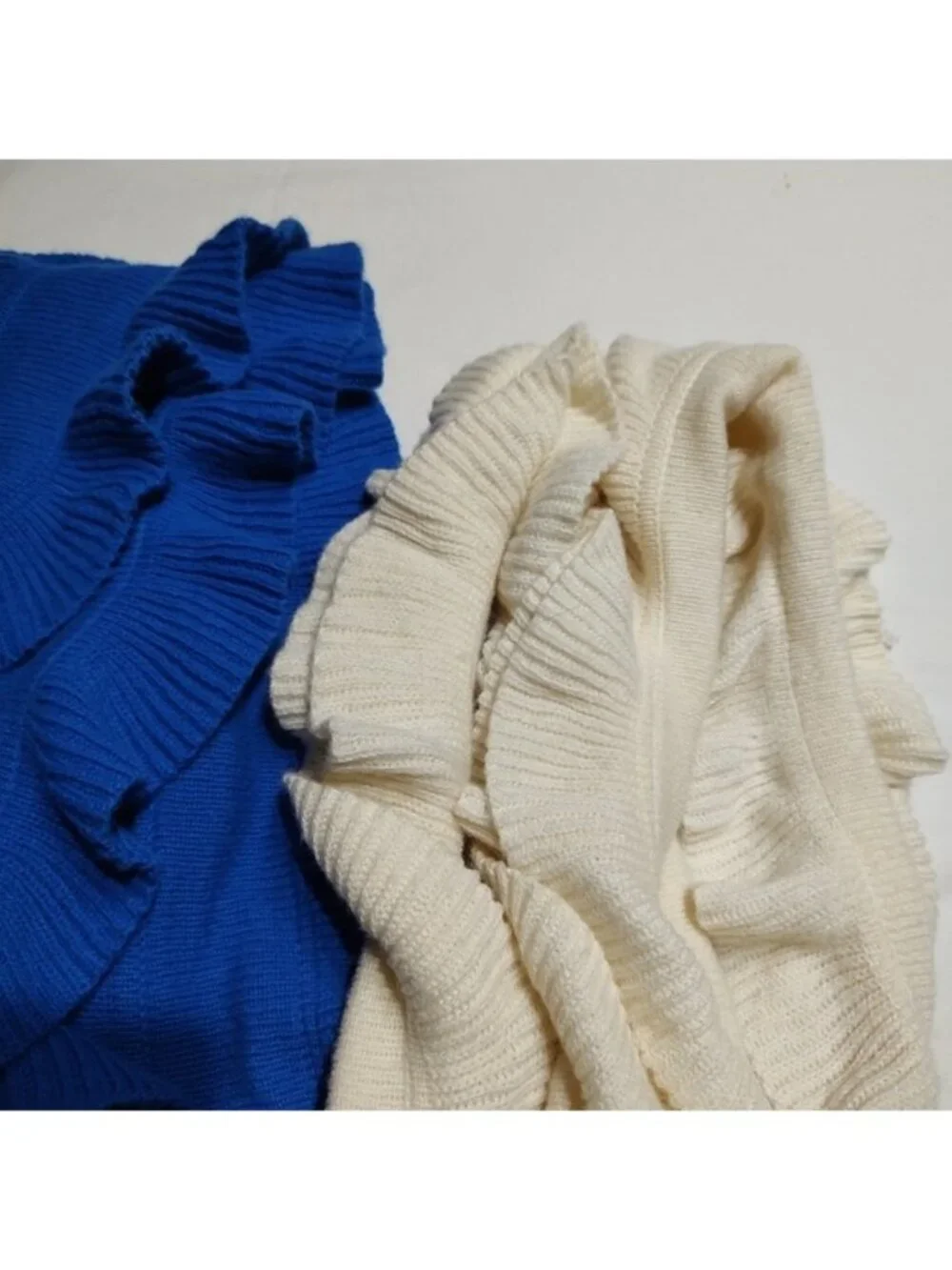 Talbots Lambswool Ruffle Knit Scarfs Lot of 3